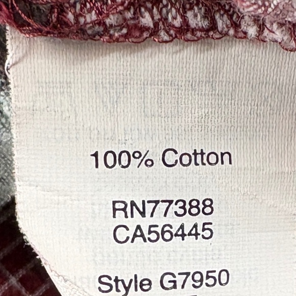 Madewell Plaid Button Front Peasant Blouse Red Gray Check XS 100% Cotton - Picture 9 of 11